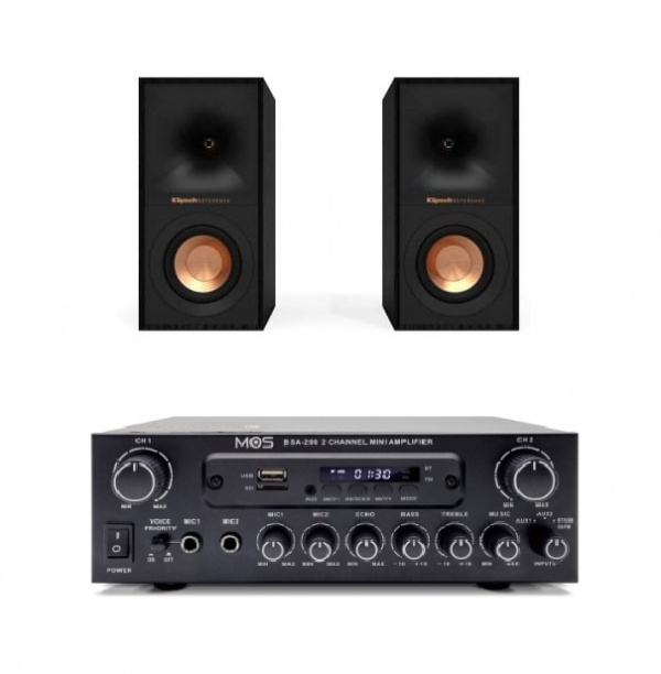 클립쉬 R-40M(2EA) + MOS BSA-200 카페매장 음향패키지