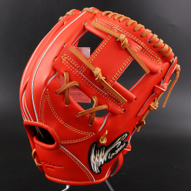 아이피셀렉트 내야 야구 글러브 아이웹 레드오렌지 탄 옐로우로고 IP.RD-LC