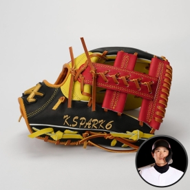 아톰즈 내야 야구 글러브 박경수 선수 자수 모델 11.75인치 옐로우/레드 24-WI06A