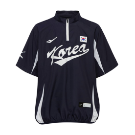 프로-스펙스 야구 국가대표 팀 반팔 바람막이 상의 네이비
