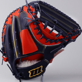 모리모토 프로페셔널 포수 미트 야구 글러브 블랙라벨 34인치 레드오렌지/네이비/옐로우