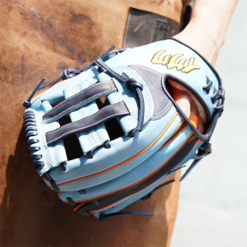 이사쿠 외야 야구 글러브 쌍십자웹 12.75인치 2023 이사쿠샵오더 네이비/로얄블루/오렌지 BL04O