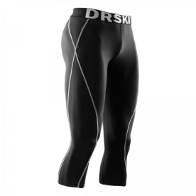 닥터스킨 8부 타이트 팬츠 운동 스포츠 레깅스 블랙/그레이 BG801