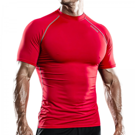 닥터스킨 야구 언더셔츠 반팔 스포츠 트레이닝 핏 레드/그레이 SRR58