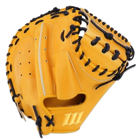 모리모토 M900 재팬 레더 포수 미트 야구 글러브 34인치 옐로우/네이비