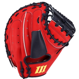 모리모토 M900 재팬 레더 포수 미트 야구 글러브 34인치 레드/네이비