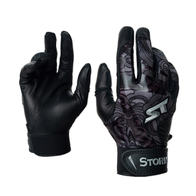 스톰 야구 배팅 장갑 유소년 고급 양피 A 블랙