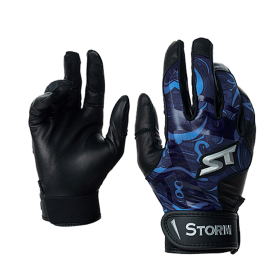 스톰 야구 배팅 장갑 유소년 고급 양피 A 블랙/블루