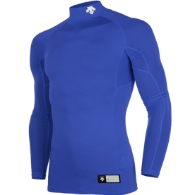 데상트 야구 언더셔츠 절개 하프넥 긴팔 언더티 블루 S7221ZPC01