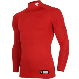 데상트 야구 언더셔츠 절개 하프넥 긴팔 언더티 레드 S7221ZPC01