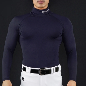 카미스타 야구 기모 언더셔츠 긴팔 동계 언더티 하이넥 네이비 KRUBIN05