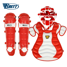 브렛 프리미엄 포수 장비 캐쳐 세트 레드/화이트