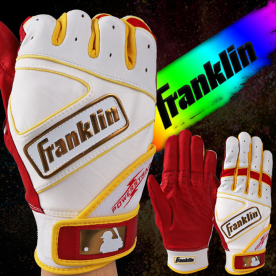 프랭클린 야구 배팅 장갑 파워스트랩 레드/화이트/옐로우 P494884