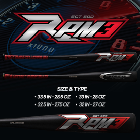 스톰 알로이배트 알루미늄 야구 배트 블랙/레드 RPM3