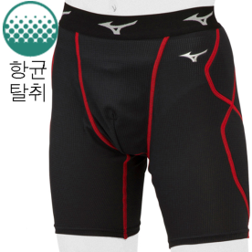 미즈노 야구 슬라이딩 팬츠 유소년 하프 레깅스 이너웨어 블랙/레드 12JBAP3409BK