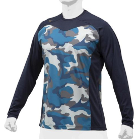 미즈노 야구 언더셔츠 긴팔 언더티 트레이닝 자켓 네이비 12XE9J8714NV