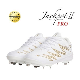 강스 스튜디오 잭팟2 징 스파이크 일체형 야구화 메탈 프로 화이트/골드 JPT2 MCP-04