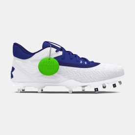 언더아머 징 스파이크 UA 야드 3.0 일체형징 야구화 화이트/블루 3027450 101