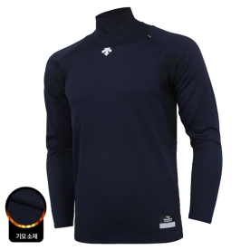 데상트 야구 언더셔츠 언더티 긴팔 터틀넥 기모 티셔츠 네이비 S9311WCO82 DNVY