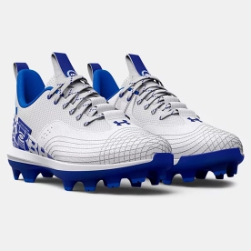 언더아머 야구 유소년 포인트화 브라이스하퍼 로우 화이트/블루 3025596 400