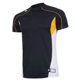 데상트 베이스볼 BP 버튼 반팔 티셔츠 네이비 S9121ZTS11