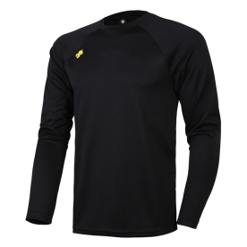 데상트 베이스볼 긴팔 티셔츠 블랙/옐로우로고 SM321ZTL81 BKYL