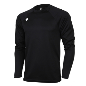 데상트 베이스볼 긴팔 티셔츠 블랙/화이트로고 SM321ZTL81 BKWT