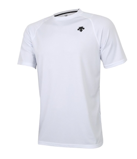 데상트 베이스볼 반팔 로고 티셔츠 화이트 SN221ZTS41