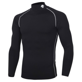 데상트 야구 긴팔 언더셔츠 하프넥 블랙 SO121ZCO32