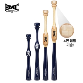 BMC 투 핸드 배럴 야구 트레이닝 우드 배트 4면 접합 네이비/내추럴