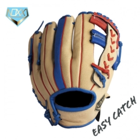 녹스 이지캐치 유소년 내야 야구 글러브 피그스킨 십자웹 밀크/레드/블루