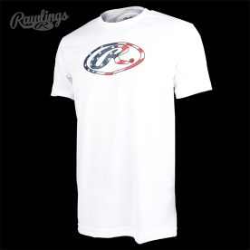 롤링스 반팔 티셔츠 R 아메리카 로고 화이트 AST8S13-W