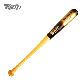 브렛 야구 트레이닝 원핸드 배트 우드 배트 블랙/골드