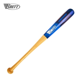 브렛 야구 트레이닝 원핸드 배트 우드 배트 블루/블랙