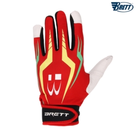 브렛 프로 글래디에이터 야구 배팅 장갑 레드