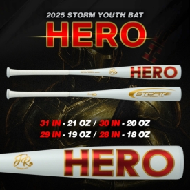 스톰 2025 유소년 히어로 알로이배트 주니어 알루미늄 야구배트 화이트