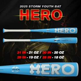 스톰 2025 유소년 히어로 알로이배트 주니어 알루미늄 야구배트 스카이블루