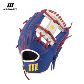 모리모토 유소년 MPN600 카우레더 내야 야구 글러브 블루/화이트/레드 11.5인치