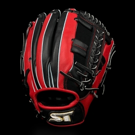 스톰 2025 운 실버라벨 내야 야구 글러브 변형십자웹 11.75인치 블랙/레드