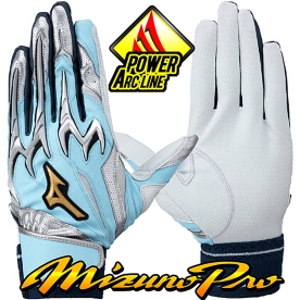 미즈노 프로 야구 배팅 장갑 파워 아크 라인 스카이/실버 1EJEA55021