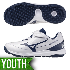 미즈노 유소년 야구 인조잔디화 야구화 화이트/네이비 11GT252714