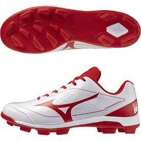 미즈노 포인트 야구 인조잔디화 야구화 화이트/레드 11GP252562WR