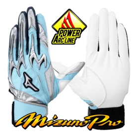 미즈노 프로 야구 배팅 장갑 파워 아크 라인 스카이/실버 1EJEA55321