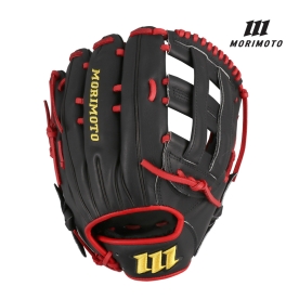 모리모토 히토키 프로 외야 야구 글러브 12.75인치 블랙/레드 MDPBK1275