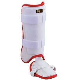 제트 야구 타자 풋가드 정강이 보호대 화이트/레드 BLL320AC 1164A 던
