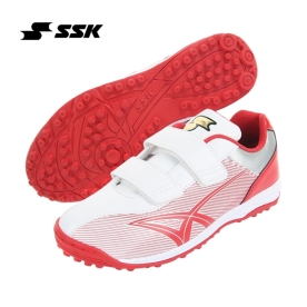 사사키 유소년 야구 인조잔디화 인조잔디 야구화 화이트/레드 SSF5001