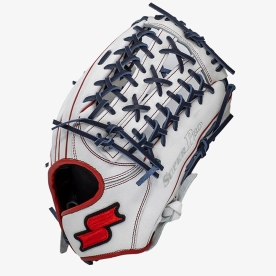 사사키 슈퍼프로 외야 야구 글러브 13인치 화이트/레드 Z0402