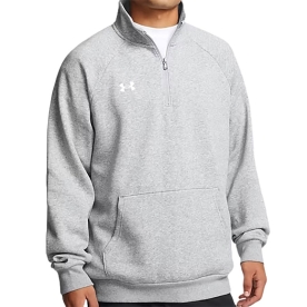 언더아머 UA 라이벌 플리스 긴팔 집업 셔츠 그레이 1386016 012