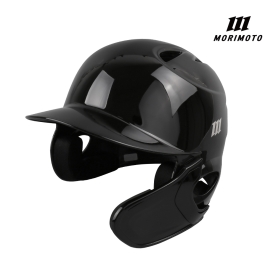 모리모토 야구 타자 조절형 헬멧 양귀 검투사 장착형 유광 블랙