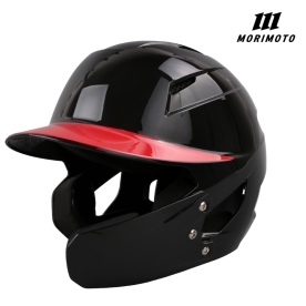 모리모토 ABS 경식용 야구 타자 헬멧 양귀 검투사포함 유광 블랙/레드